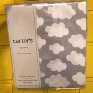 Carters- Grey with White Clouds Crib Sheet